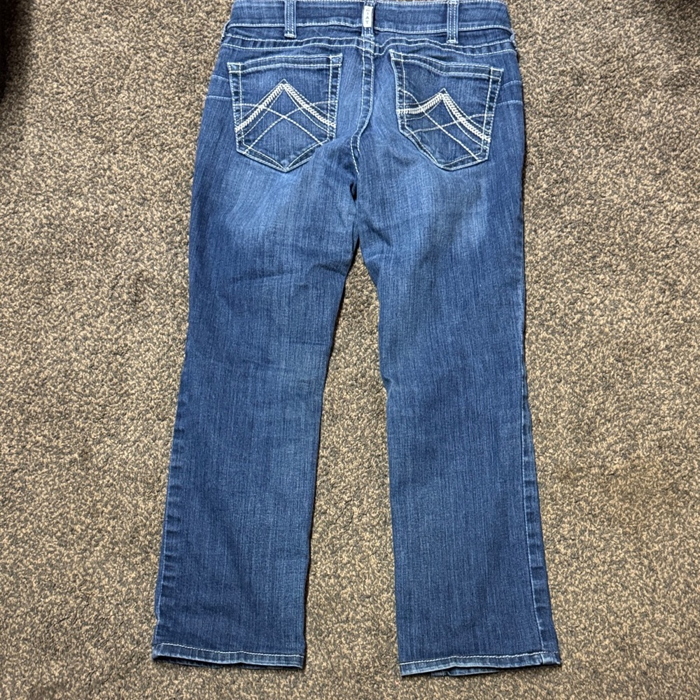 Ariat Women's Boot Cut Jeans in Blue 30R  30 Regular Real Denim Thick Stitch